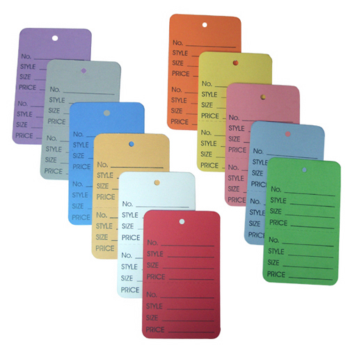 Garment Tags Large Price Tags W/Strings White Perforated Strung 1-3/4" x 2-7/8" 
