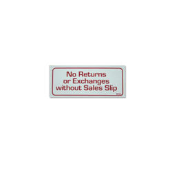 “No Returns or Exchanges” Sign