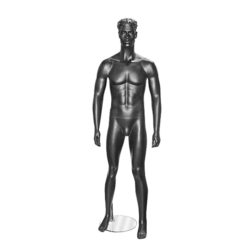 Male Mannequin with Molded Hair – Matte Black
