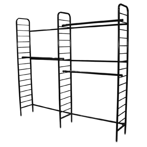 Double Two Tier Wall Unit- Black Ladder System 4
