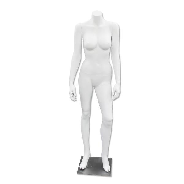 Bella, Fiberglass Matte White Headless Plus Size Female Mannequin MM-HFOS20W