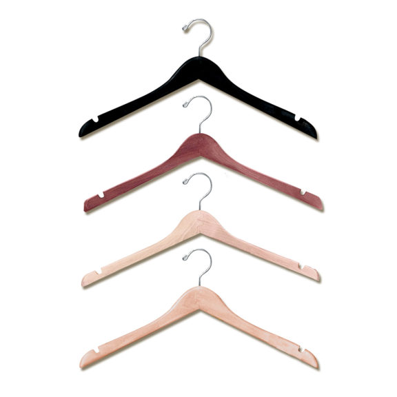 17″ Contoured Wood Shirt and Blouse Hanger -H200 Series 5