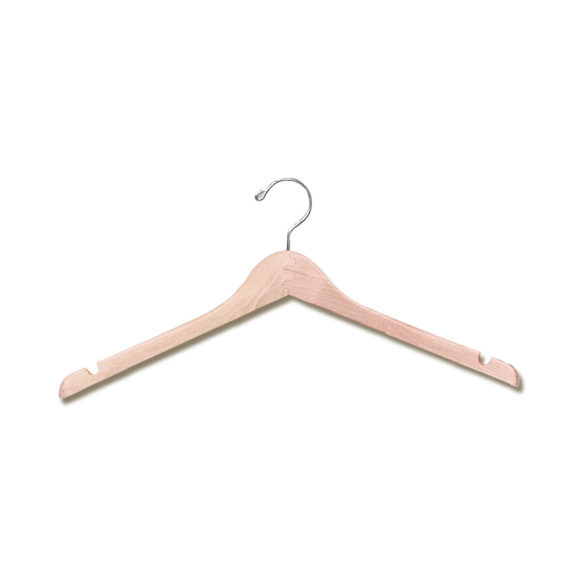 17″ Contoured Wood Shirt and Blouse Hanger -H200 Series 7