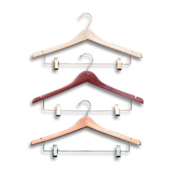 17″ Wood Suit Hanger with Clips -H300 Series