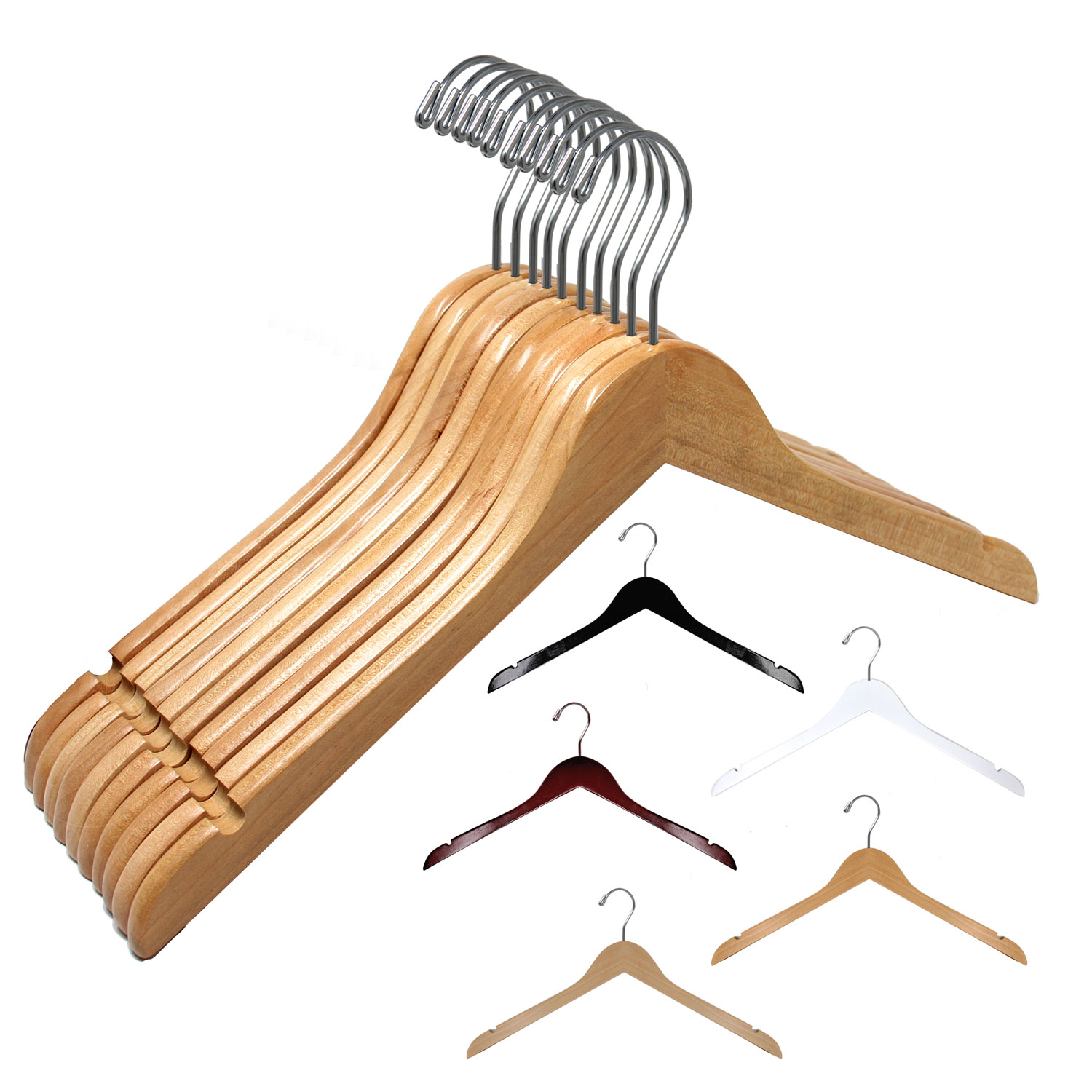 17″ Wood Dress & Top Hanger-HW01 Series. 4