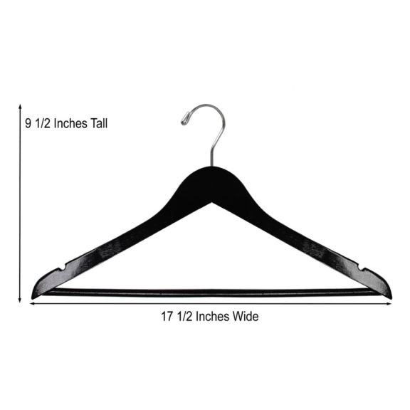 17″ Wood Top Hanger with Pant Bar-HW02 Series 12