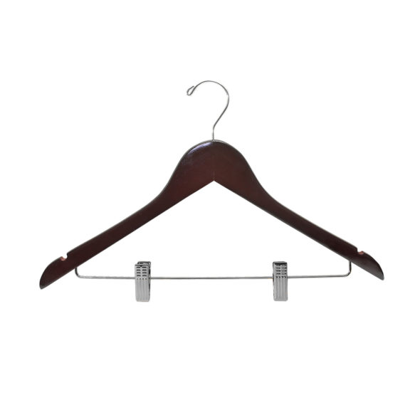 17″ Wood Suit Hanger with Clips-HW03 Series 9