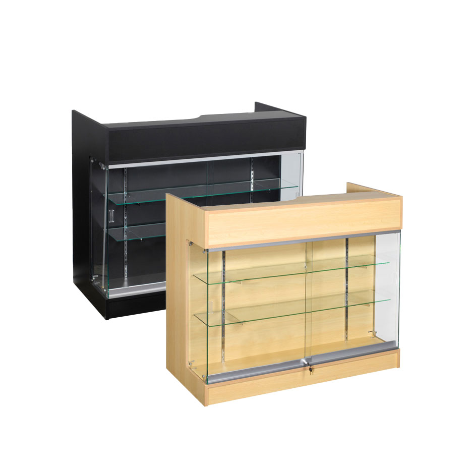 4′ Ledgetop Counter with Showcase Front 4