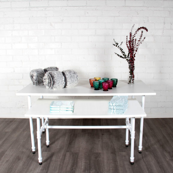 Small White Pipe Style Table 7