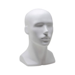 Male Head with Ears in Matte White