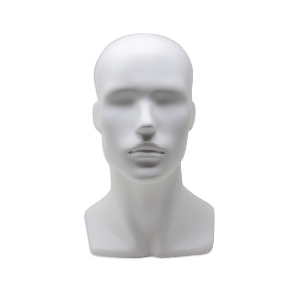 Male Head with Ears in Matte White 6